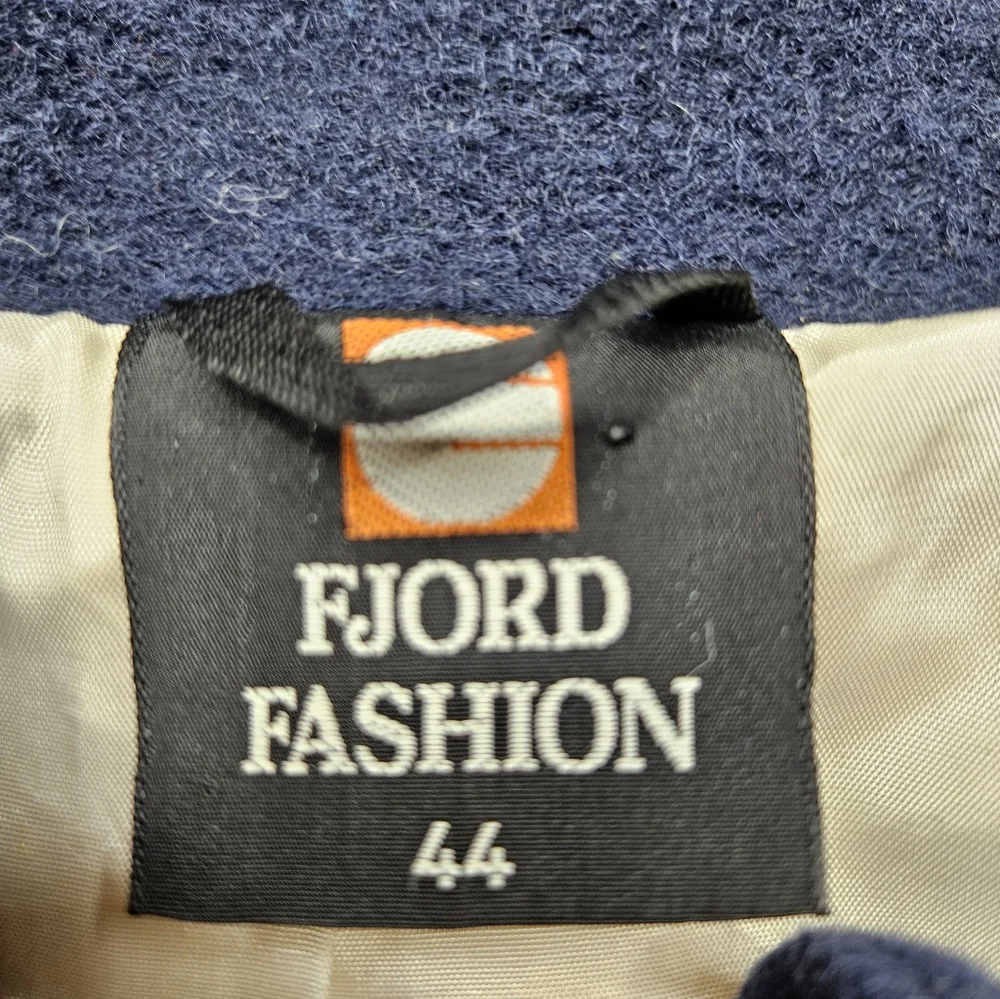Fjord Fashion Norwegian Wool Jacket Vintage Size XL Cream & Navy Blue - Picture 5 of 14